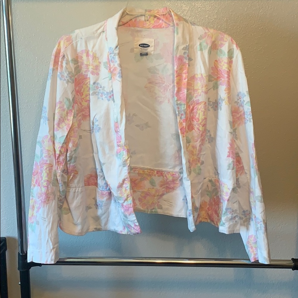 Floral Cropped Blazer